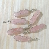 Rose Quartz Stone Crystal Pillar Pendants for Jewelry Making 12pcs/lot