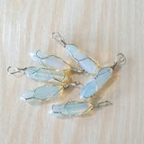 Rose Quartz Stone Crystal Pillar Pendants for Jewelry Making 12pcs/lot