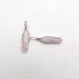 Rose Quartz Stone Crystal Pillar Pendants for Jewelry Making 12pcs/lot