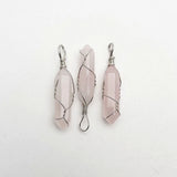 Rose Quartz Stone Crystal Pillar Pendants for Jewelry Making 12pcs/lot