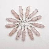 Rose Quartz Stone Crystal Pillar Pendants for Jewelry Making 12pcs/lot