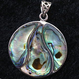 Abalone Shell 35mm Flat Round Pendant Jewelry Splice Accessory