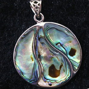 Abalone Shell 35mm Flat Round Pendant Jewelry Splice Accessory