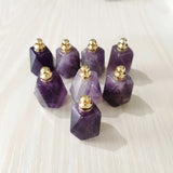 Amethyst Perfume Bottle Polygon Pendants for Jewelry Making