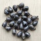 50pcs Natural ShimmerStone Water Drop Charms Pendants for Jewelry Making