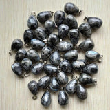 50pcs Natural ShimmerStone Water Drop Charms Pendants for Jewelry Making