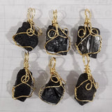 Tourmaline Stone Wire Wrapped Pendants for Jewelry Making