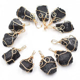 Tourmaline Stone Wire Wrapped Pendants for Jewelry Making