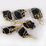 Tourmaline Stone Wire Wrapped Pendants for Jewelry Making