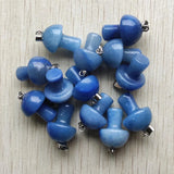 20pcs Aventurine Mushroom Shape Pendants for Jewelry Making