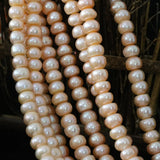 Orange Cultured Freshwater Pearl Beads 9-10mm DIY Jewelry 15in