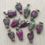 Natural Epidote Zoisite Angel Pendants for Jewelry Making