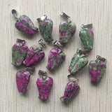 Natural Epidote Zoisite Angel Pendants for Jewelry Making