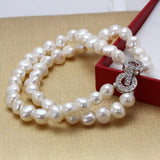 7-8mm Baroque Double Row Freshwater Pearl Bracelet for Women