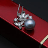 Freshwater Pearl Pendant Necklace 925 Sterling Silver Women Jewelry Wedding
