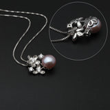 Freshwater Pearl Pendant Necklace 925 Sterling Silver Women Jewelry Wedding