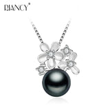 Freshwater Pearl Pendant Necklace 925 Sterling Silver Women Jewelry Wedding