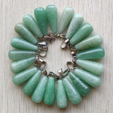 Green Aventurine Water Drop Pendants for Jewelry Making 50pcs/lot