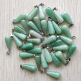 Green Aventurine Water Drop Pendants for Jewelry Making 50pcs/lot