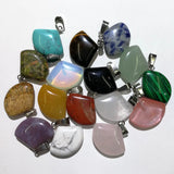 50pcs Natural Fan-Shaped Stone Pendants for Jewelry Making