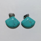 50pcs Natural Fan-Shaped Stone Pendants for Jewelry Making