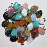 50pcs Natural Fan-Shaped Stone Pendants for Jewelry Making