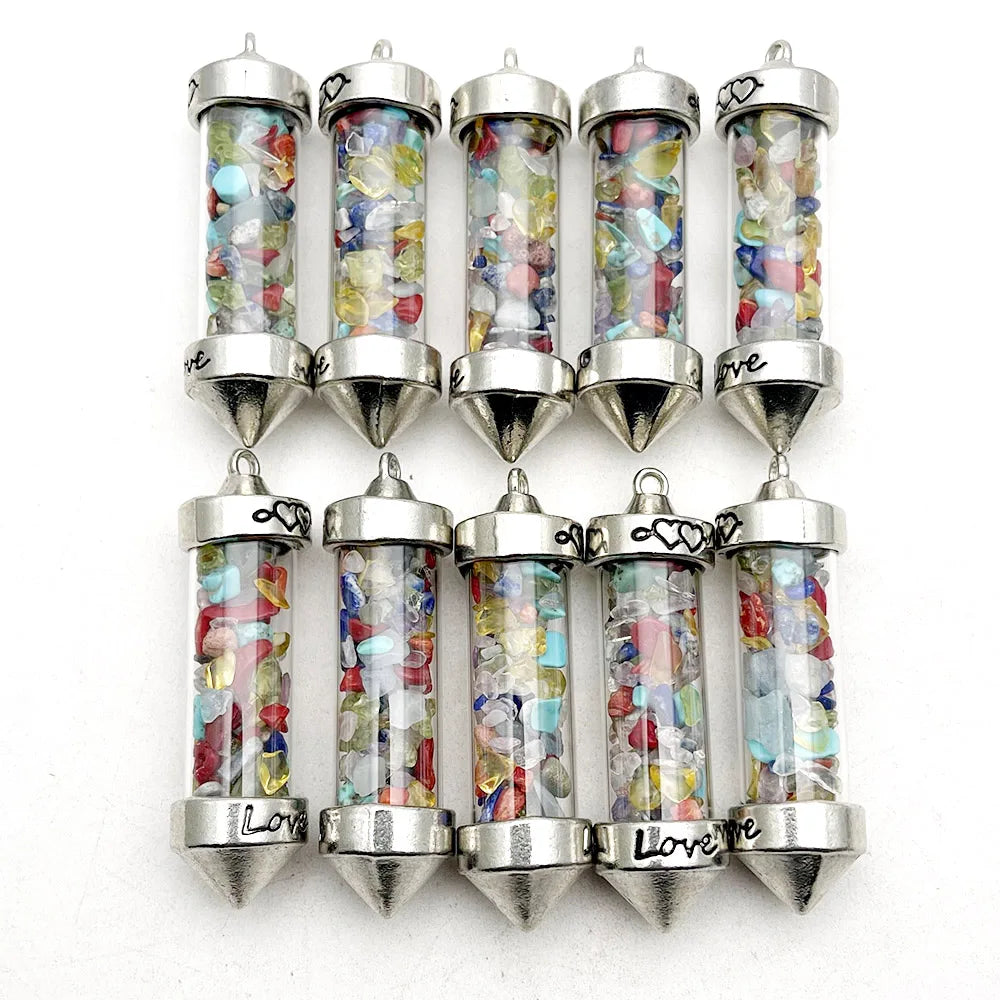 10pc Mixed Stone Lapis Lazuli Amethysts Necklace Pendant for Jewelry Making