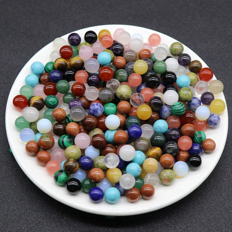 Natural Mixed Stone 10mm Round Ball Beads for Jewelry Making 50pcs