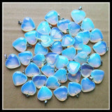 50pcs/lot Natural Opal Stone Heart Charms Pendants for Jewelry Making