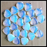 50pcs/lot Natural Opal Stone Heart Charms Pendants for Jewelry Making