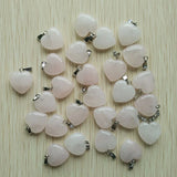Pink Rose Quartz Charms Heart Pendants 16mm 50pcs/lot