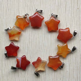 Red Agate Star Pendants for DIY Jewelry 24pcs/lot