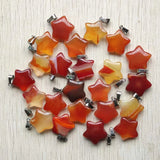 Red Agate Star Pendants for DIY Jewelry 24pcs/lot