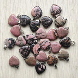 Natural Rhodochrosite Stone Heart Pendants 20mm 50pcs/lot