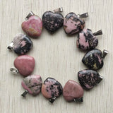 Natural Rhodochrosite Stone Heart Pendants 20mm 50pcs/lot