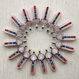 Rose Quartz 7 Chakras Pendulum Pendants for Jewelry Making