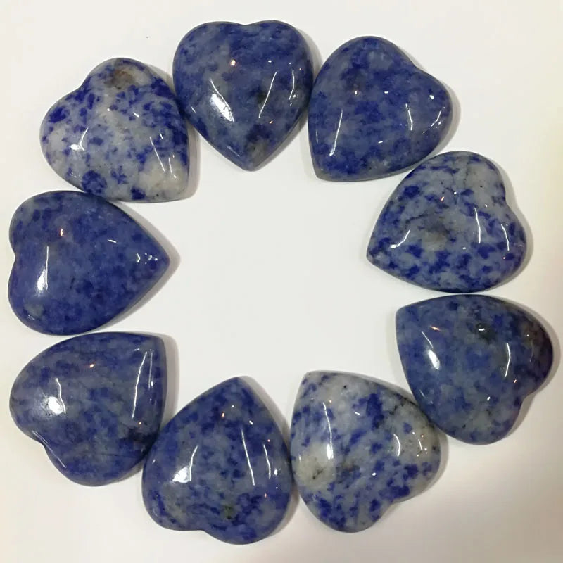Sodalite Stone Beads Heart Shape Cabochons for Jewelry Making 25mm 20pcs/lot