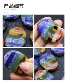 7 Chakra Layered Shape Hand Game Stone for Men Women