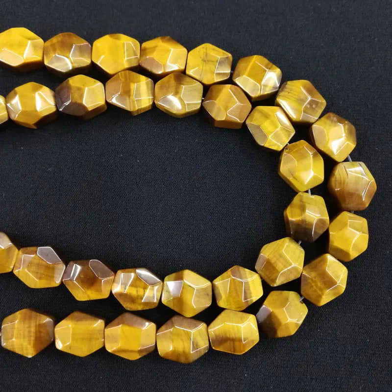 Natural Stone Double Sided Cutting Irregular Beads 16pcs 10x12MM
