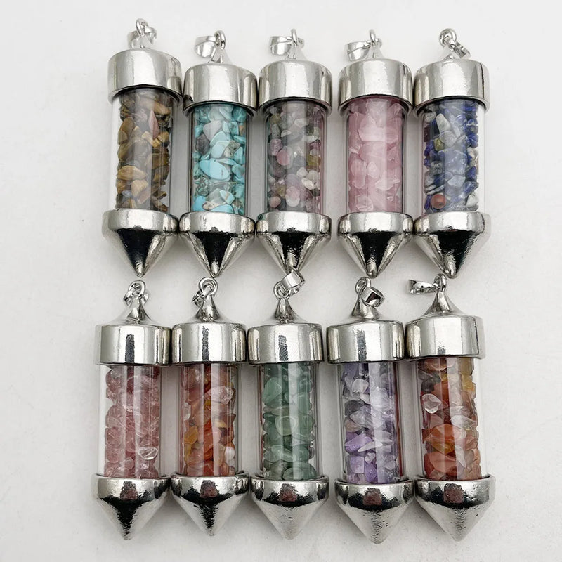 Natural Stone Rose Quartz Amethysts Lapis Lazuli Pendant for Jewelry Making