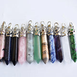 Amethyst Hexagonal Pillar Charms Pendants 12x50mm for Necklace Making