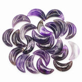 Natural Stone Amethysts Moon Shape Pendants for Jewelry Making 10pcs/lot