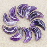 Natural Stone Amethysts Moon Shape Pendants for Jewelry Making 10pcs/lot