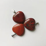 Natural Stone Heart Pendants Necklace Charms 50pcs/lot