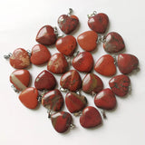 Natural Stone Heart Pendants Necklace Charms 50pcs/lot