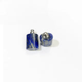 Natural Stone Lapis Laz Perfume Bottle Necklace Pendant Charm 2pc
