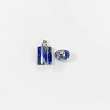 Natural Stone Lapis Laz Perfume Bottle Necklace Pendant Charm 2pc