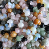20pcs Natural Stone Mushroom Pendants for Jewelry Making