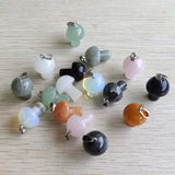 20pcs Natural Stone Mushroom Pendants for Jewelry Making