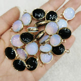 Opal Quartz Stone Pendant Charms for DIY Jewelry Making